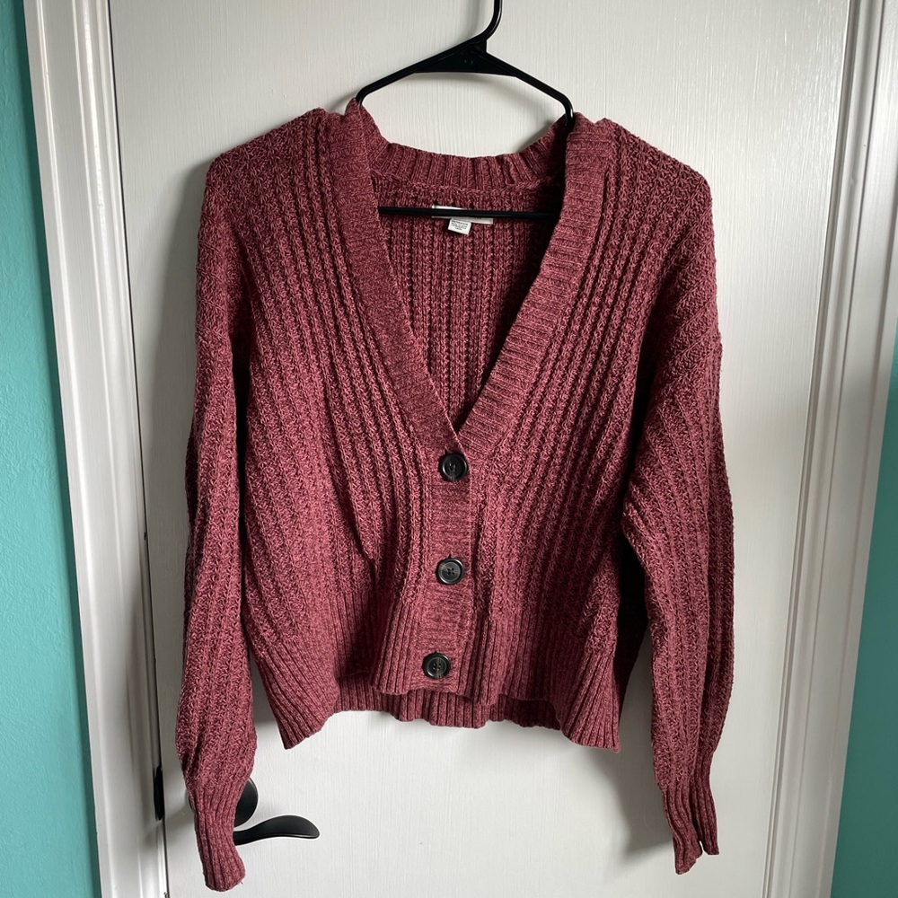 American Eagle Outfitters Maroon Cardigan